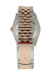 Rolex Datejust 36 White Mother-Of-Pearl Set With Diamonds Dial Dome Rose Gold Two Tone Jubileewatch